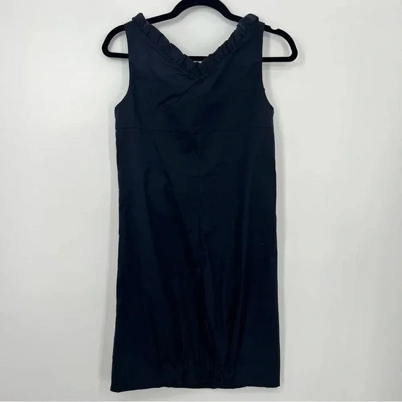 Prada Women’s Shift Sleeveless V-Neck Mini Dress Nautical Navy Blue 38 US 2 - Picture 7 of 13